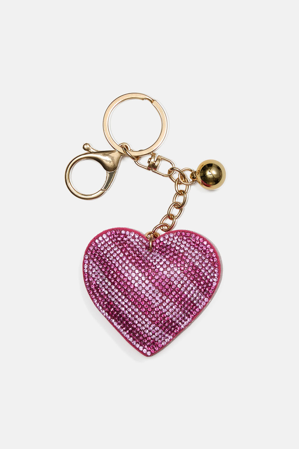 Nøglering med hjerte af rhinsten