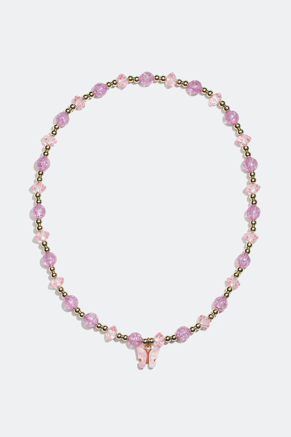 Elastisk perlekæde med sommerfugl