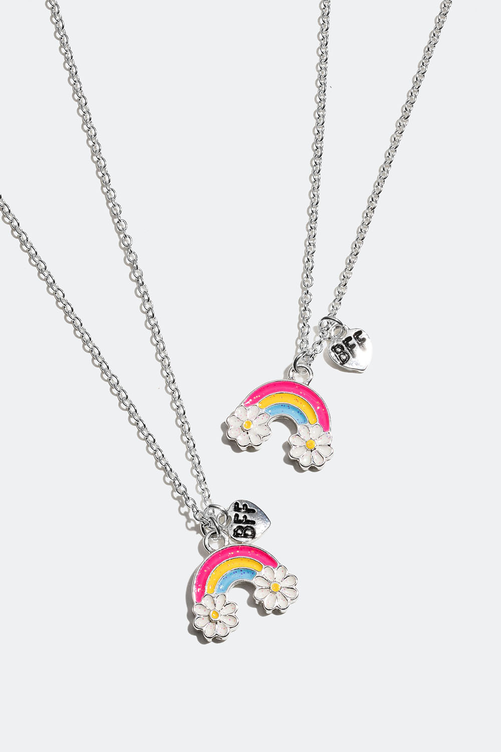 Bedste venner-halskæde med regnbuer, 2-pak