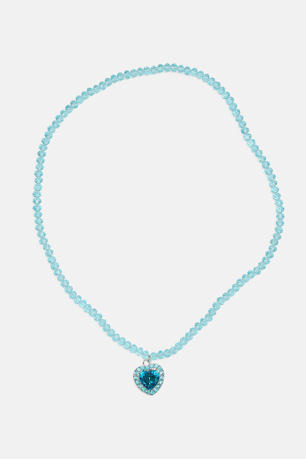 Elastisk halskæde til børn med perler og hjerte