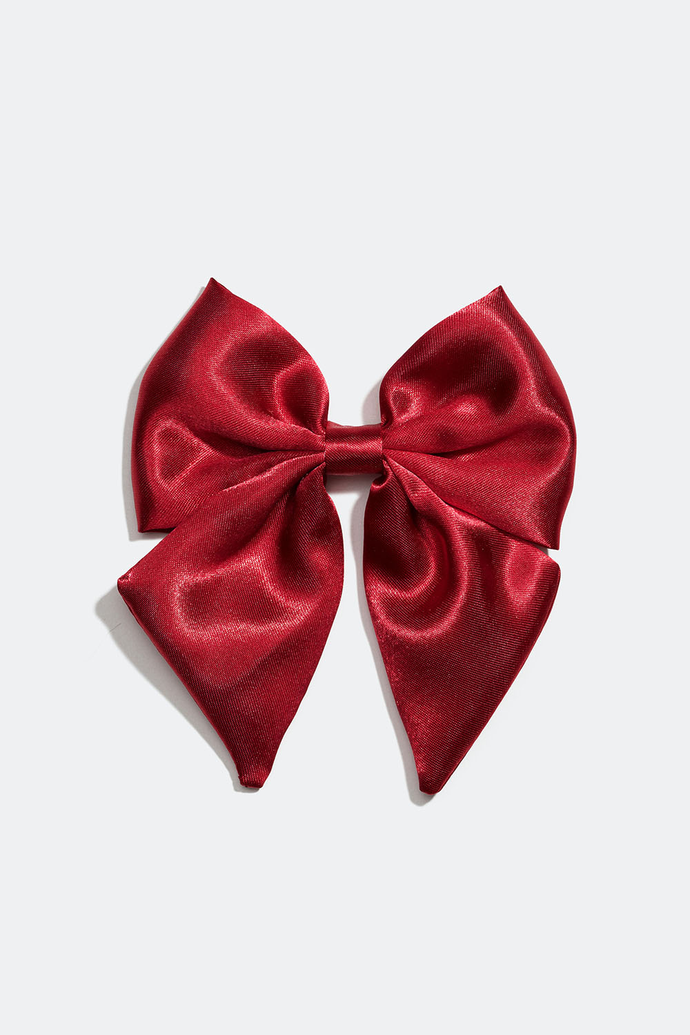Hårspænde med lille sløjfe i rød silkeimitation