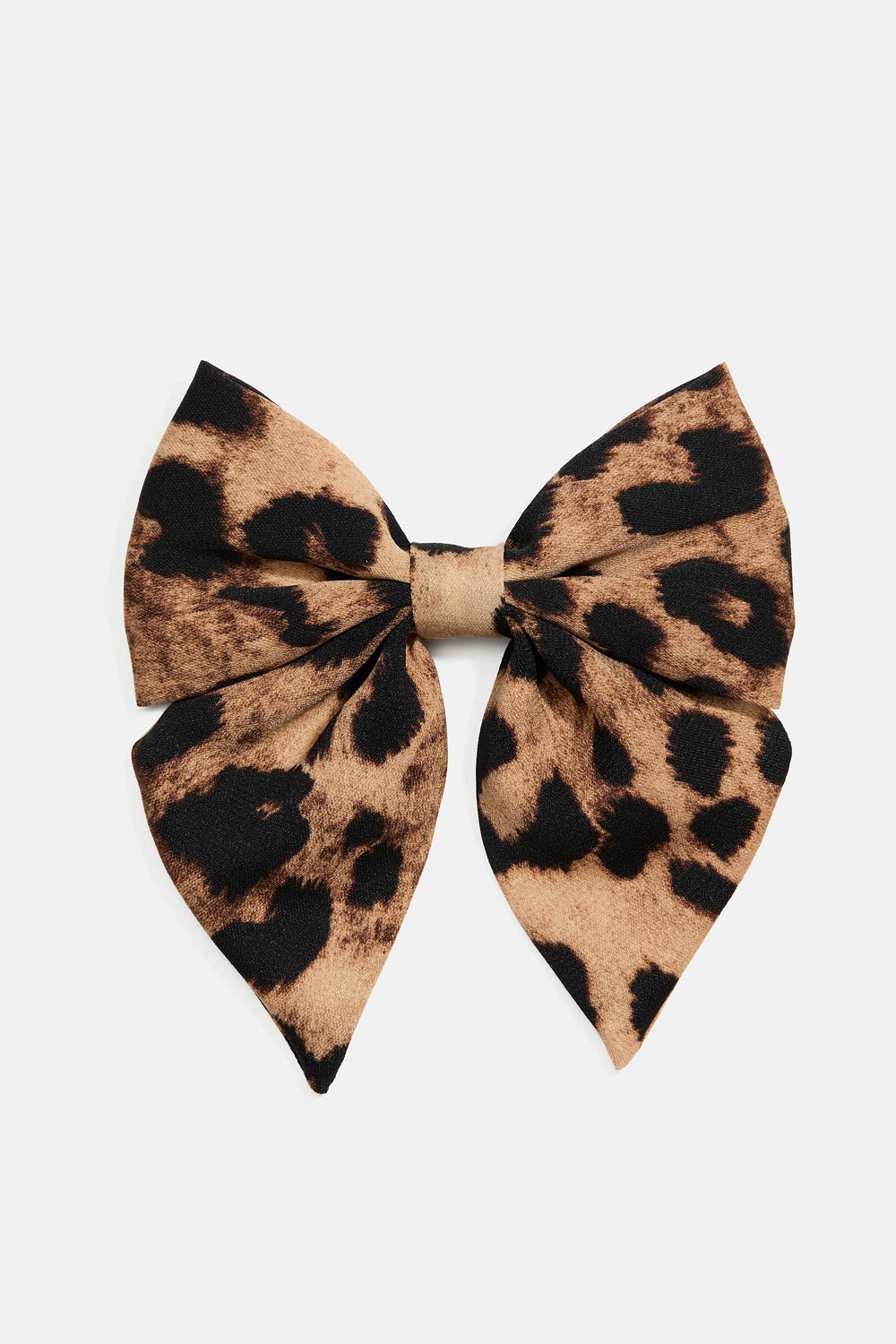 Hårspænde med lille, leopardmønstret sløjfe