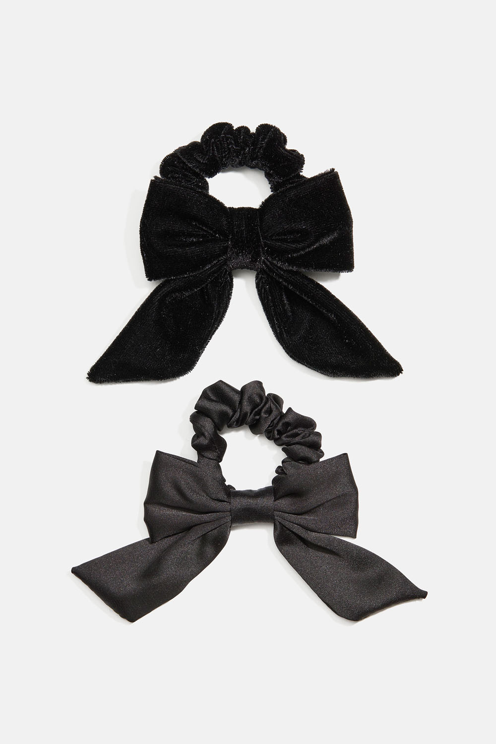 Sort scrunchie med sløjfe, 2-pak