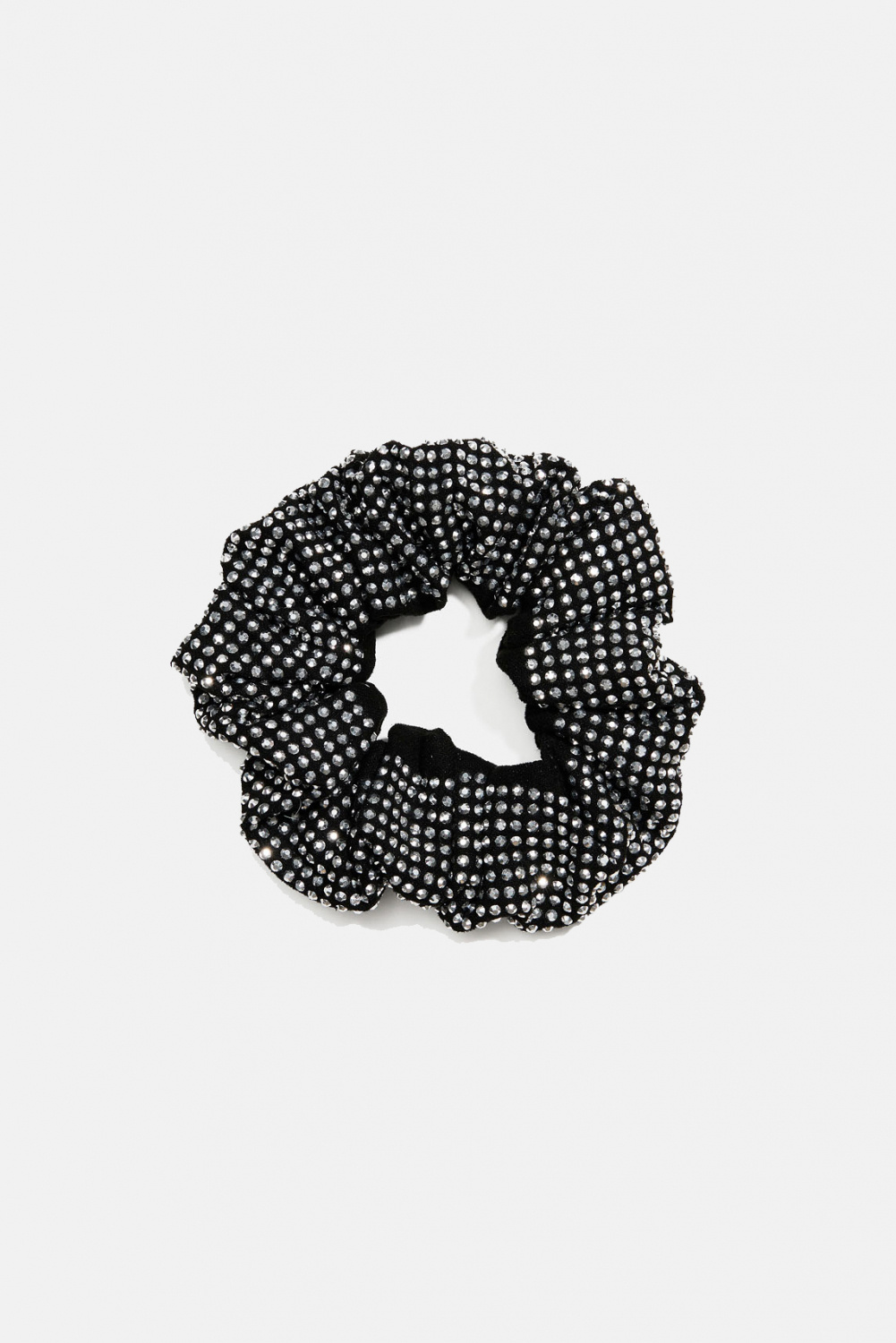 Sort scrunchie med sølvpailletter