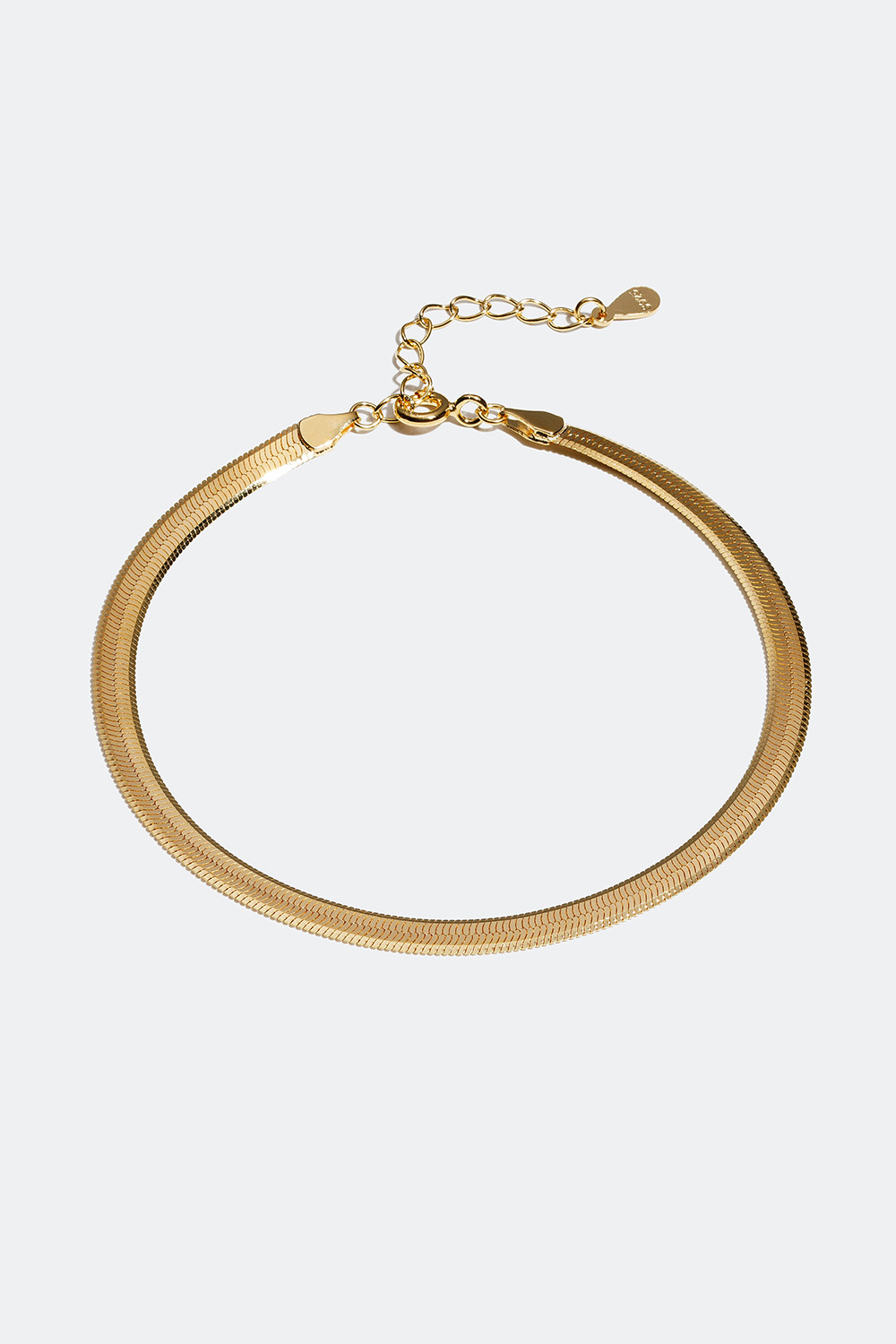 Fladt kædearmbånd forgyldt med 18 karat guld