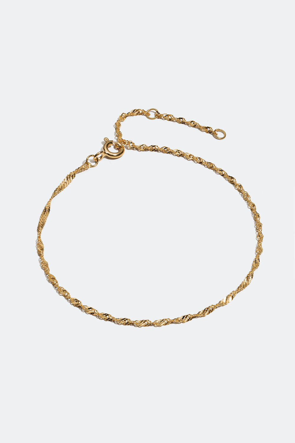 Snoet armbånd i 18 karat forgyldt ægte sølv