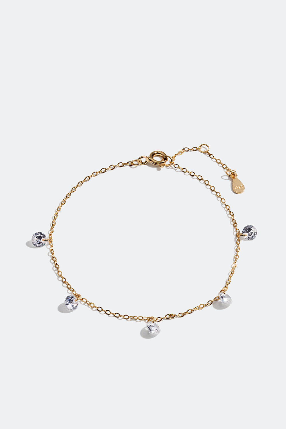 Armbånd i 18k guldbelagt sterlingsølv med dekorative kubisk zirkonia-sten