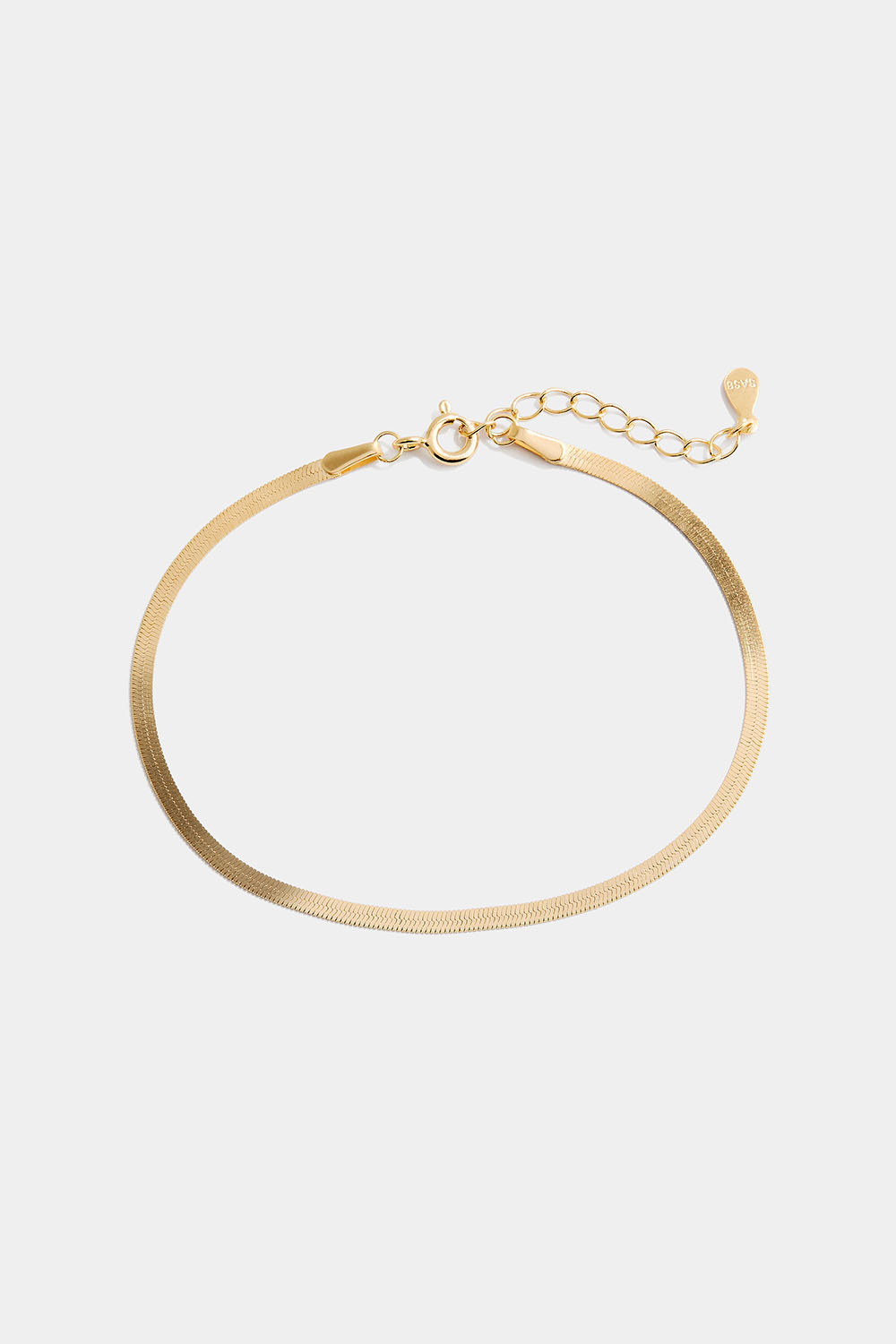 Tyndt slangekædearmbånd i 18k forgyldt ægte sølv