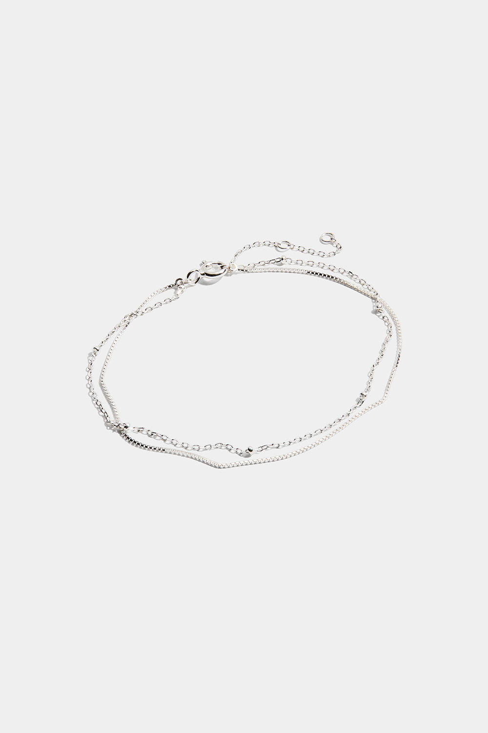 Dobbelt armbånd i ægte sølv med små kugler