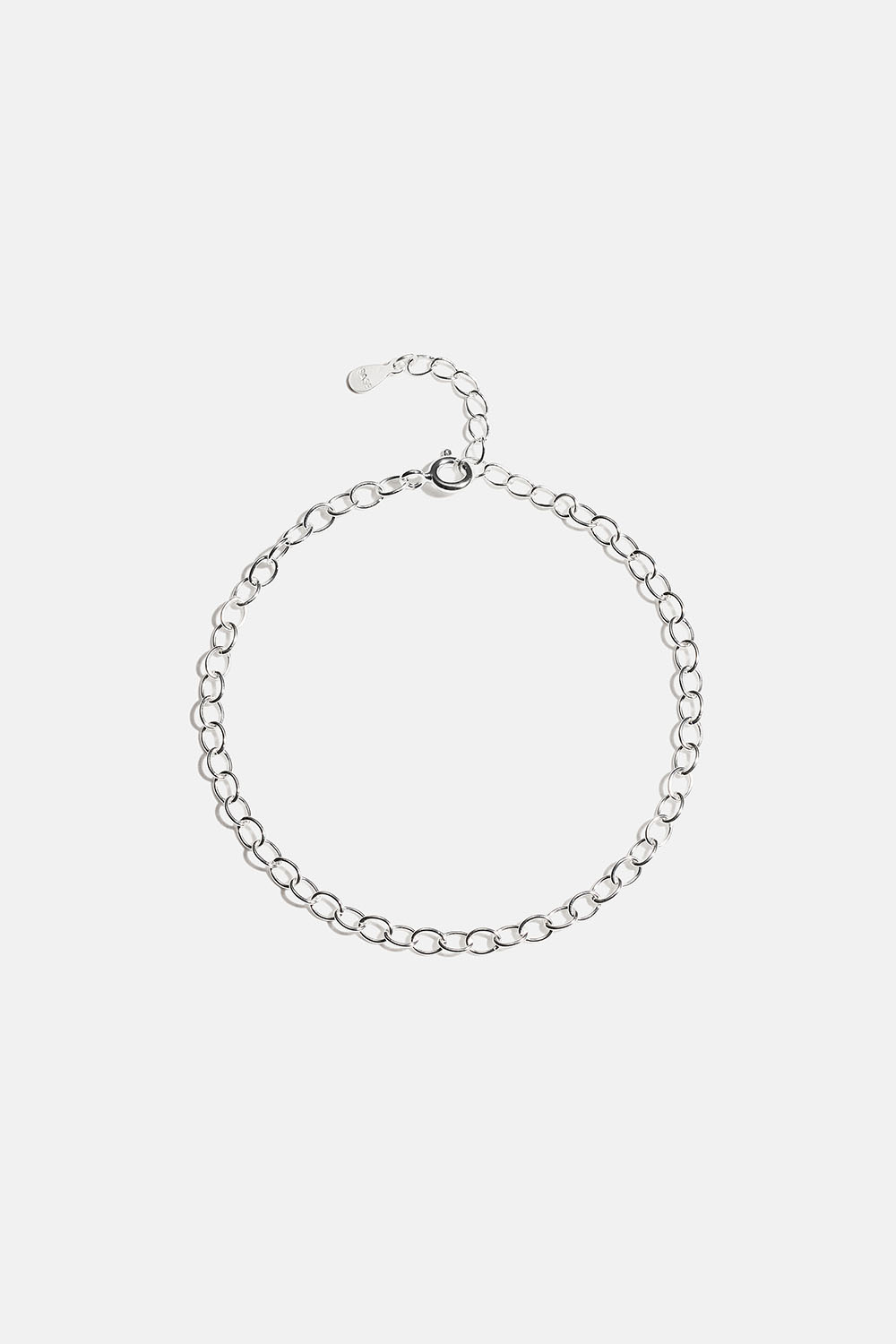 Kædearmbånd med smalle ringe i ægte sølv
