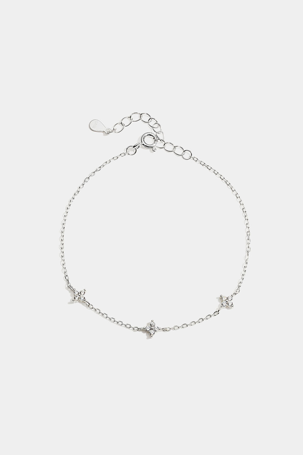 Armbånd i ægte sølv med stjerner og Cubic Zirconia