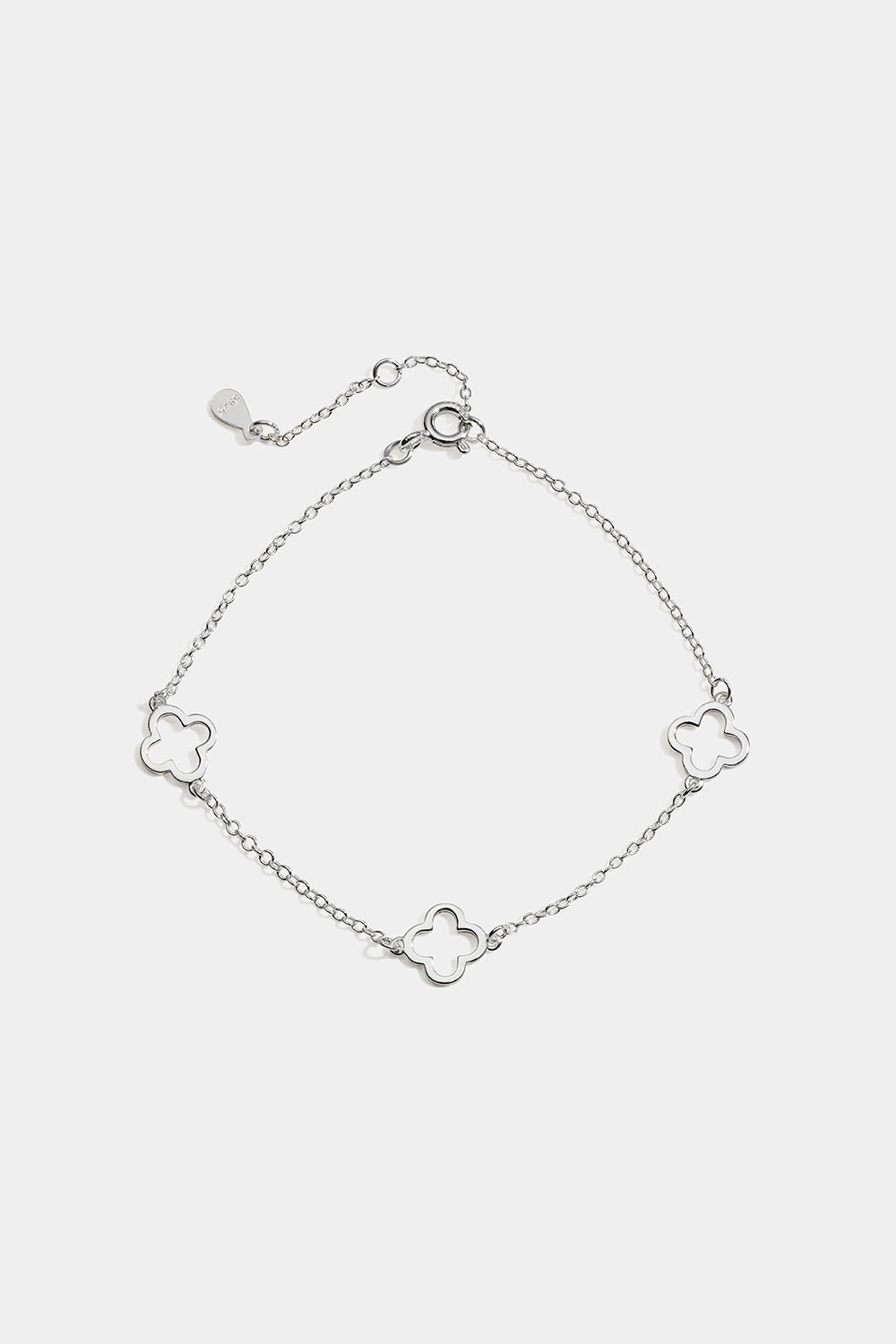 Armbånd i ægte sølv med kløver
