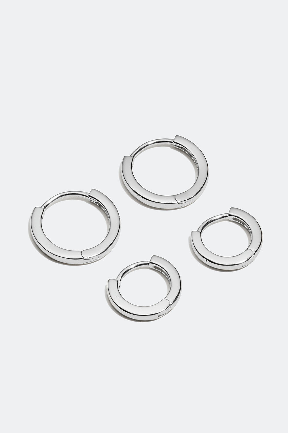 Hoops i ægte sølv, 2-pak