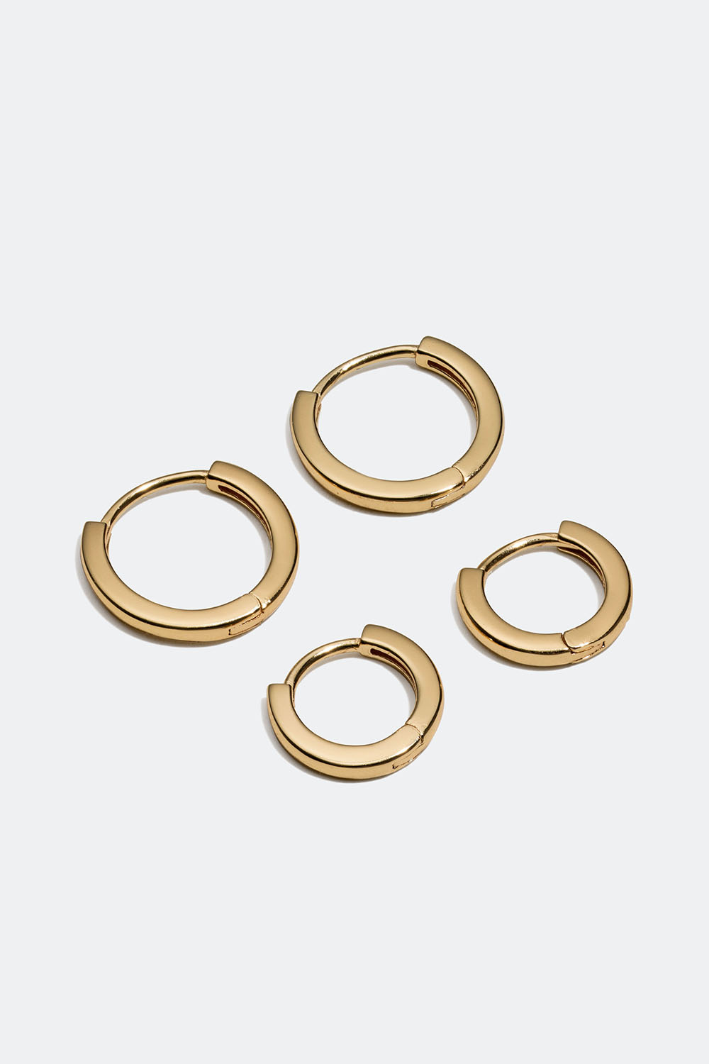 Hoops i 18 karat forgyldt ægte sølv, 2-pak