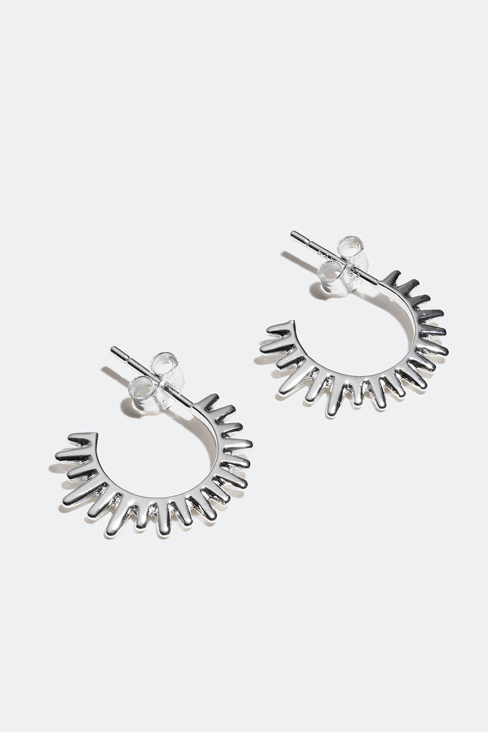 Hoops i ægte sølv med nitter