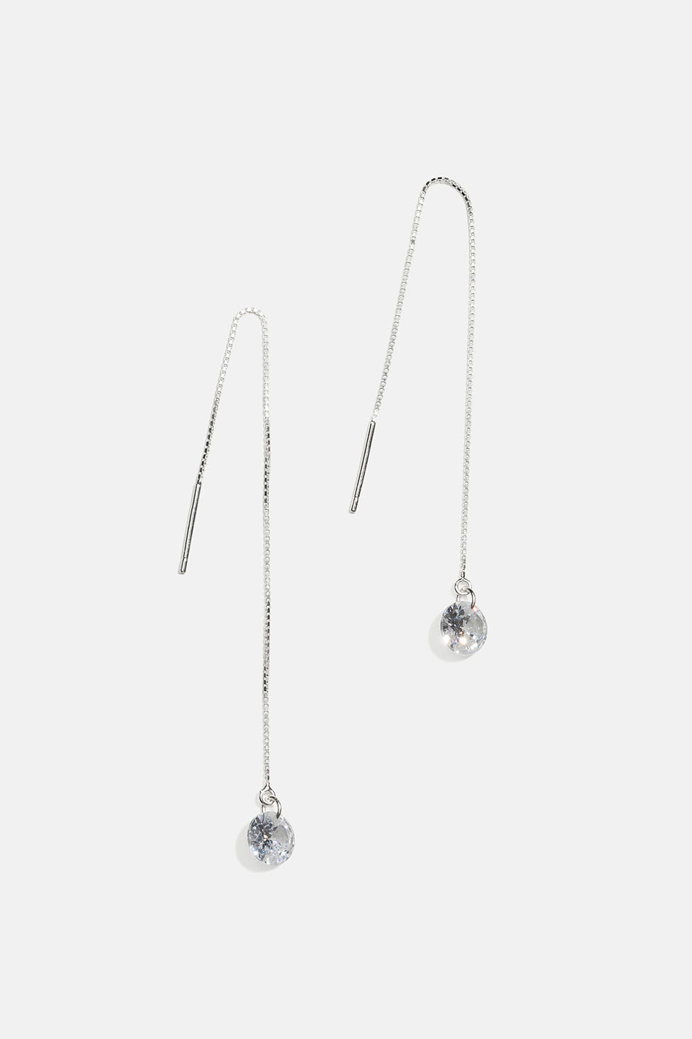 Kædeøreringe i ægte sølv med kubisk zirkonia