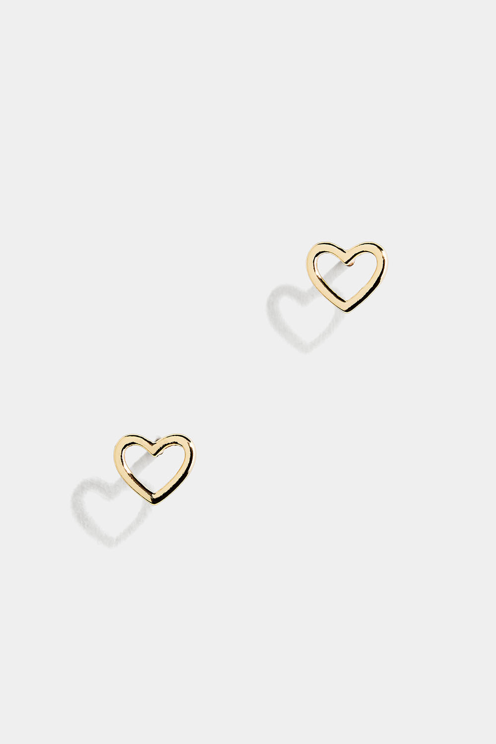 Ørestikker i 18 karat forgyldt ægte sølv med hjerte
