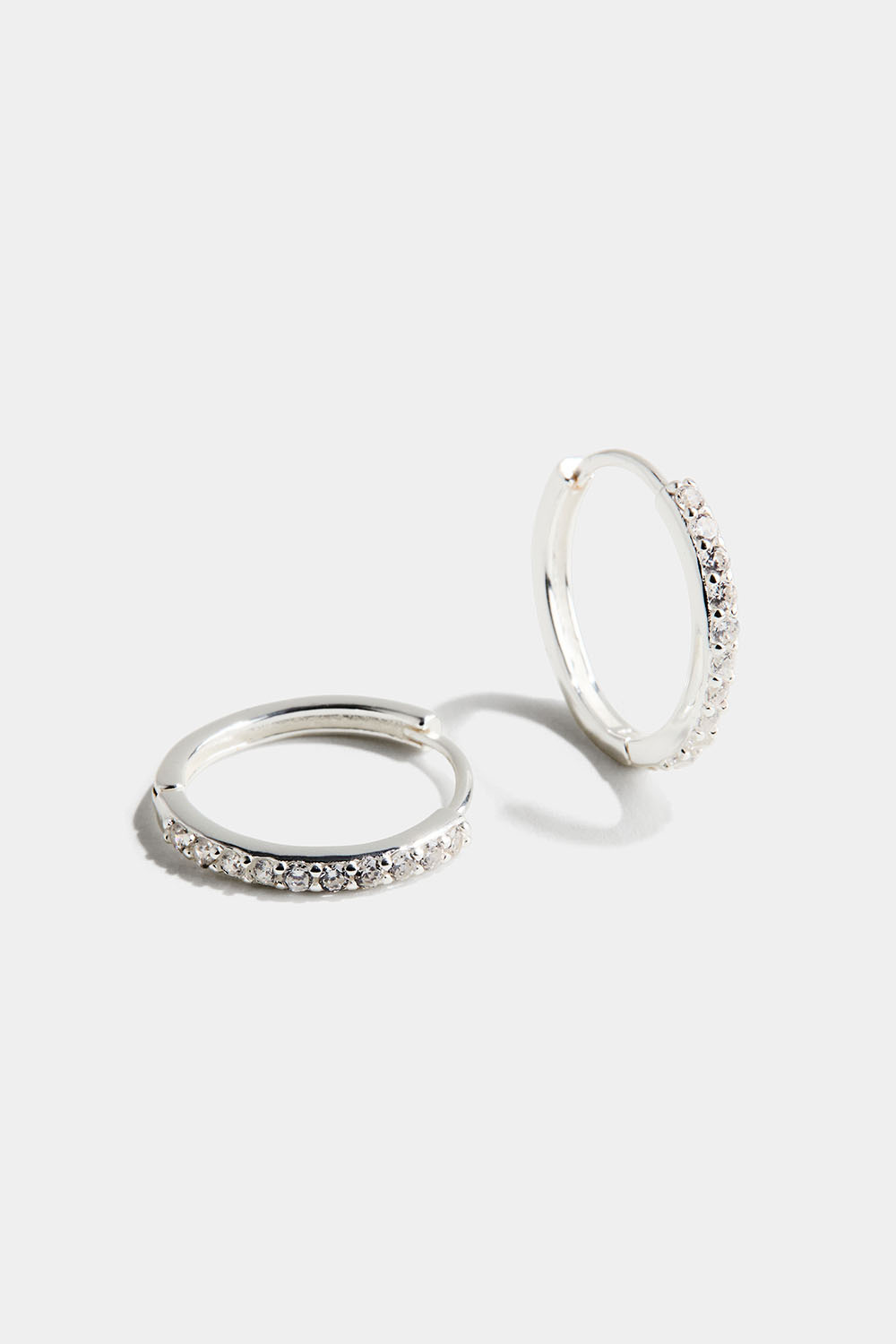 Hoops i ægte sølv med cubic zirconia