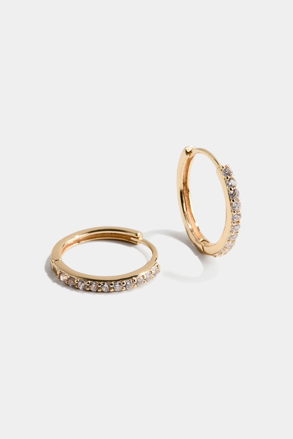 Hoops i 18 k forgyldt ægte sølv med Cubic Zirconia