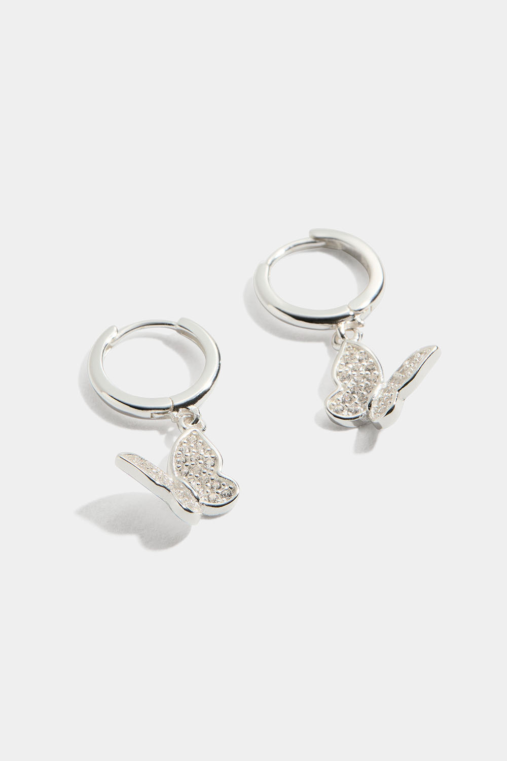 Hoops i ægte sølv med sommerfugle