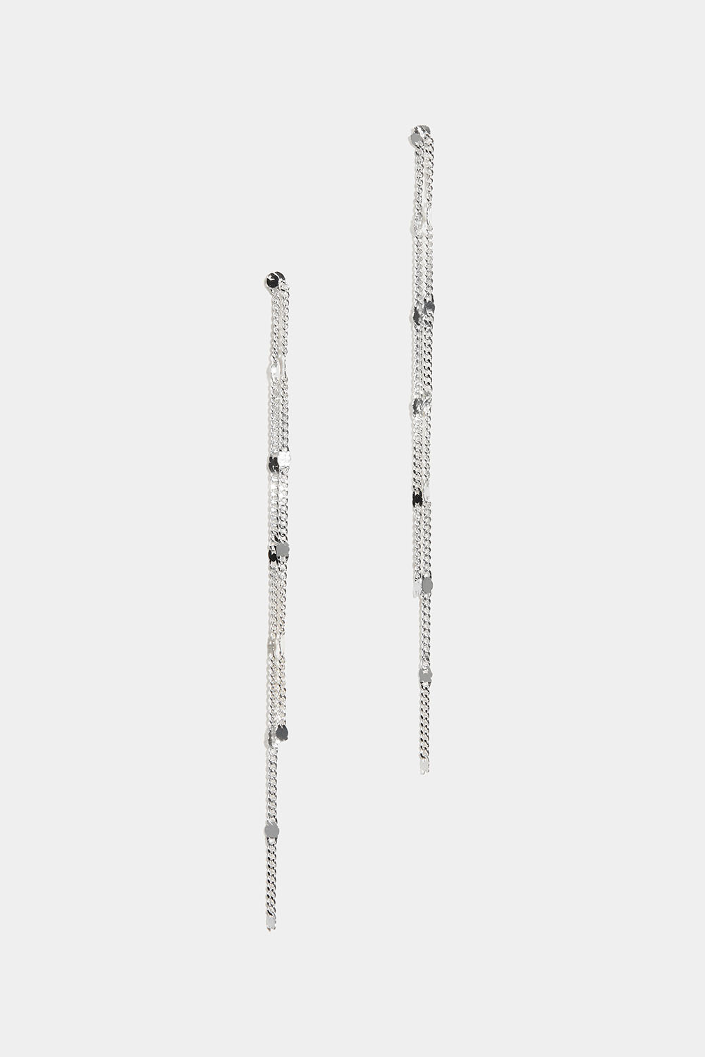 Øreringe i ægte sølv med to hængende kæder