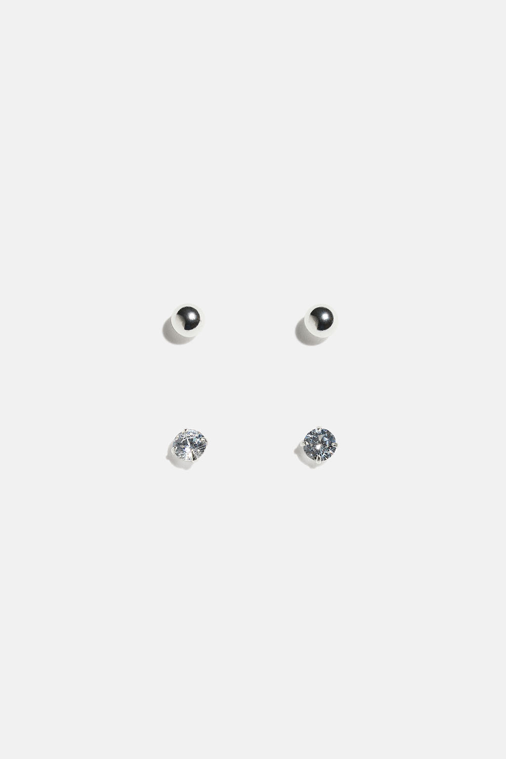Små ørestikker i ægte sølv, 2-pak