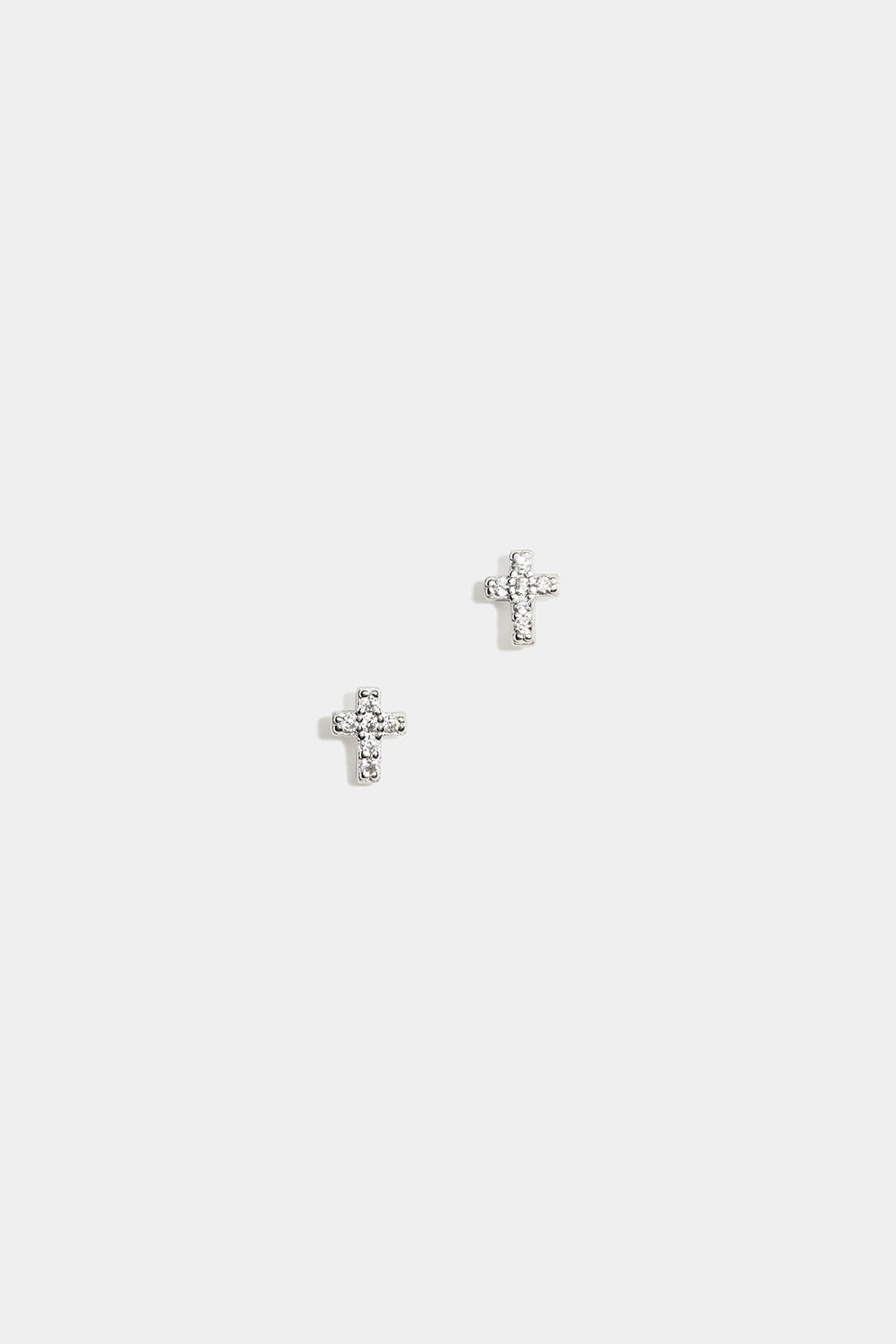 Små øreringe med kors og Cubic Zirconia