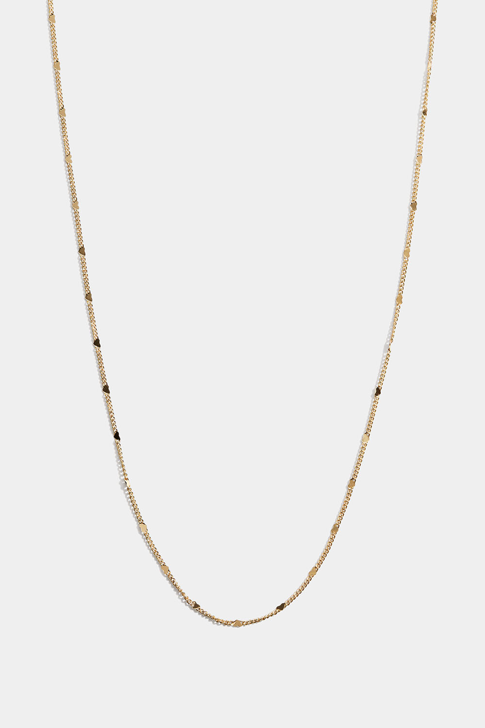 Halskæde i 18k forgyldt ægte sølv med små hjerter