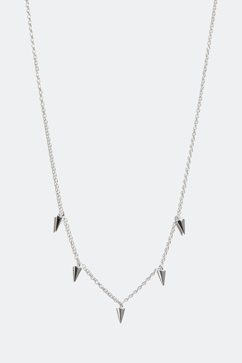 Halskæde i ægte sølv med nitter