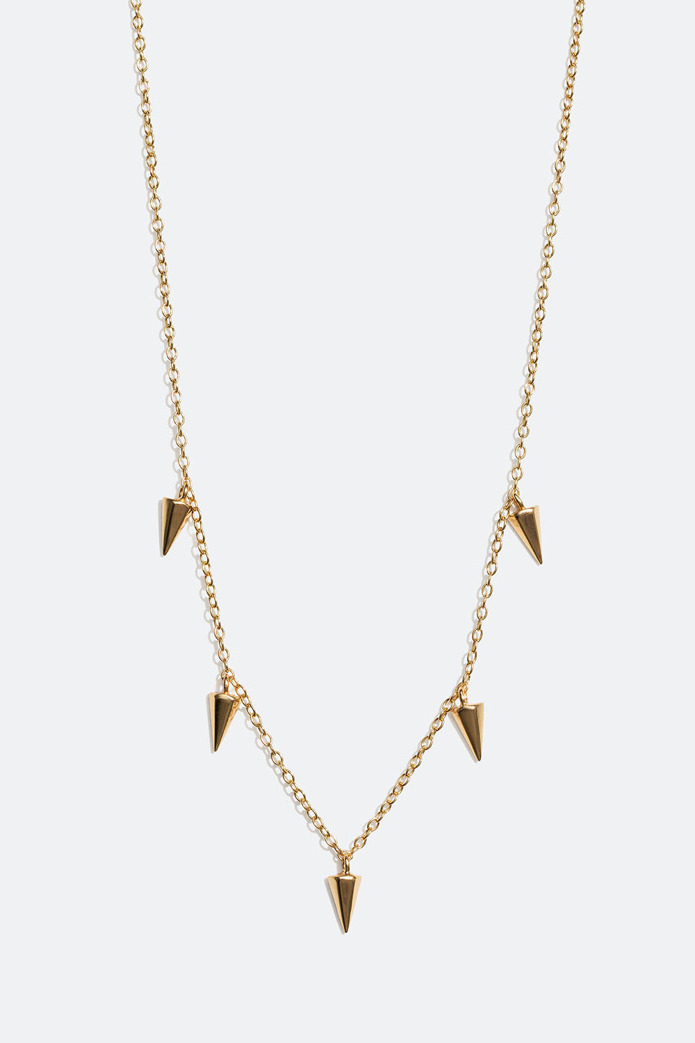 Halskæde i 18k forgyldt ægte sølv med nitter