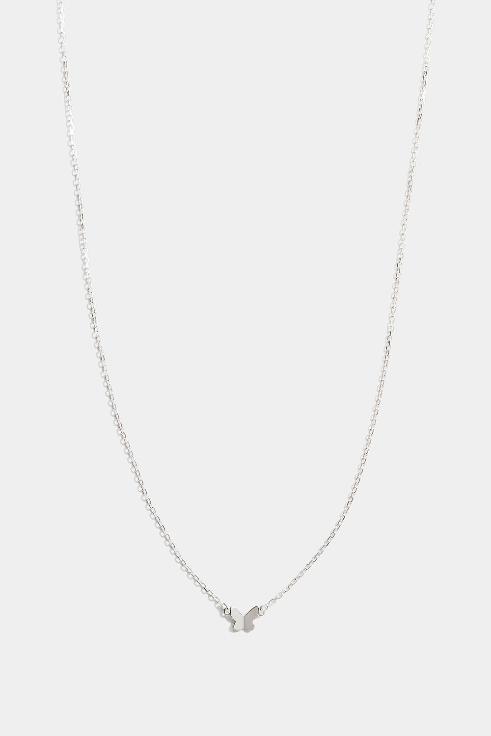 Halskæde i ægte sølv med lille sommerfugl