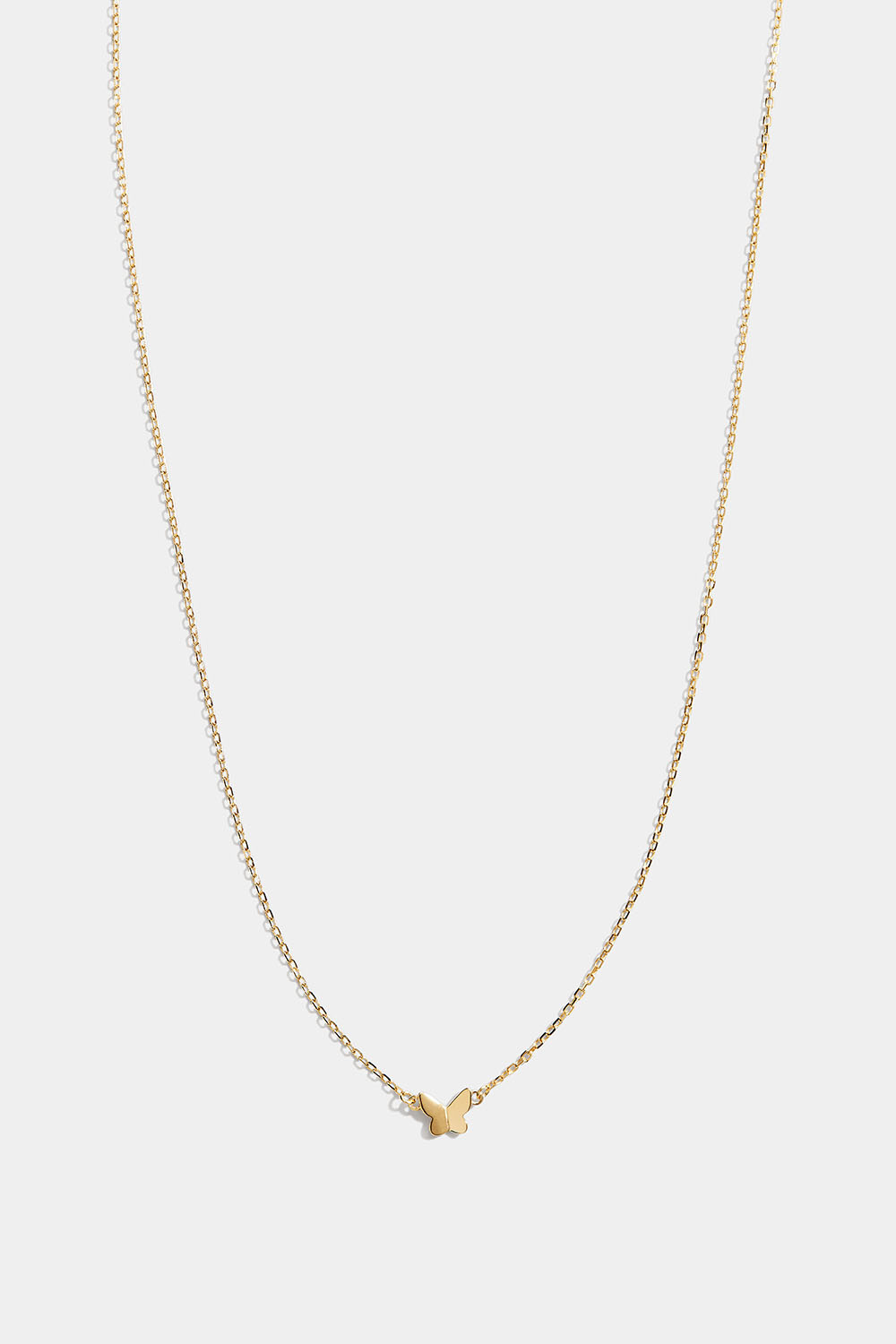 Halskæde i 18k forgyldt ægte sølv med lille sommerfugl