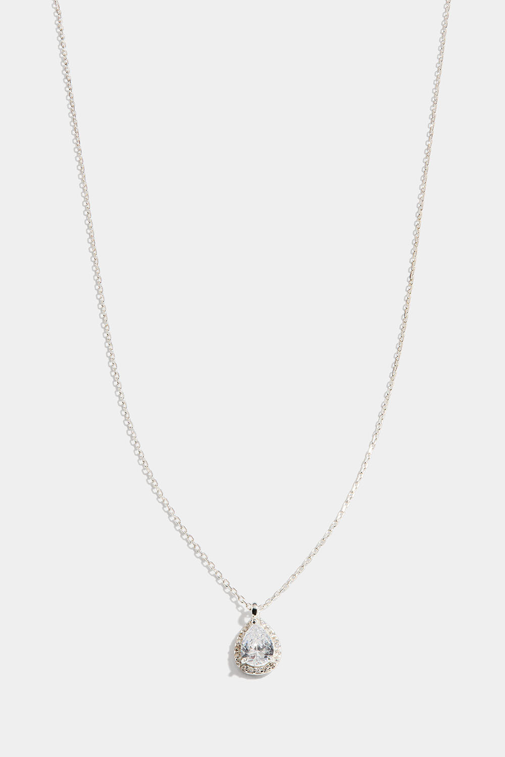 Halskæde i ægte sølv med kubisk zirkonia-vedhæng