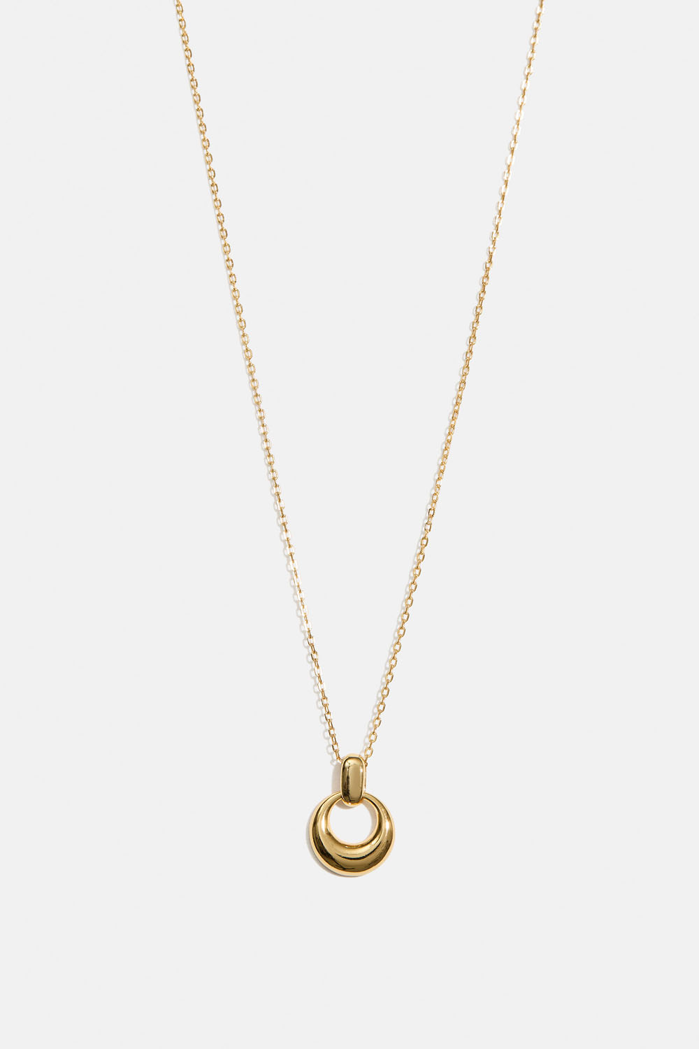 Halskæde i 18k forgyldt ægte sølv med cirkelvedhæng