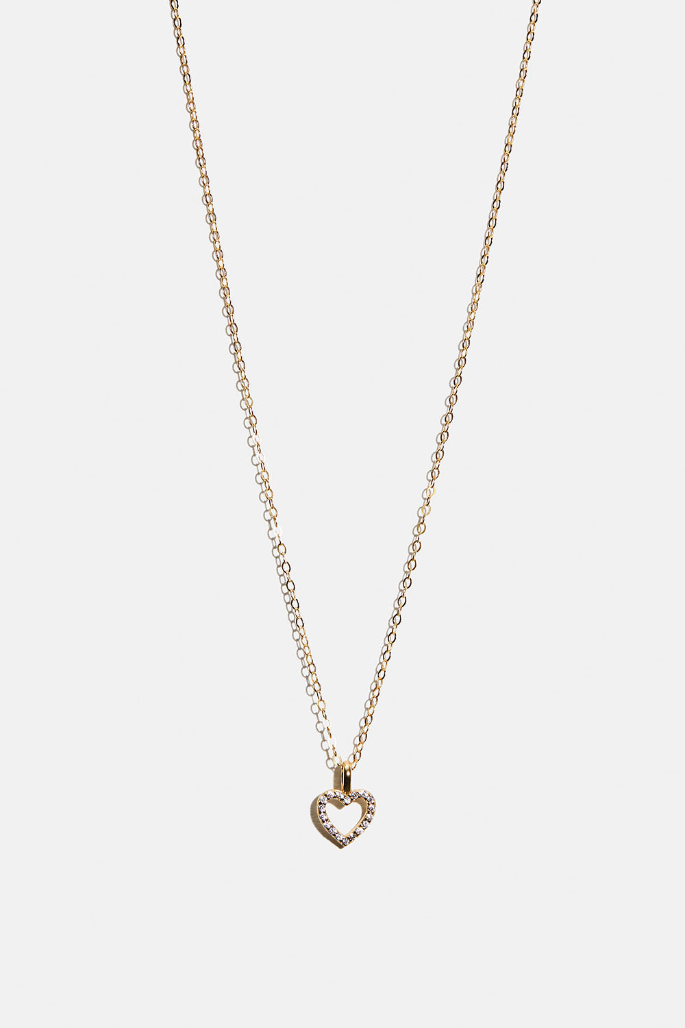 Halskæde i 18 karat forgyldt ægte sølv med struktureret blomst