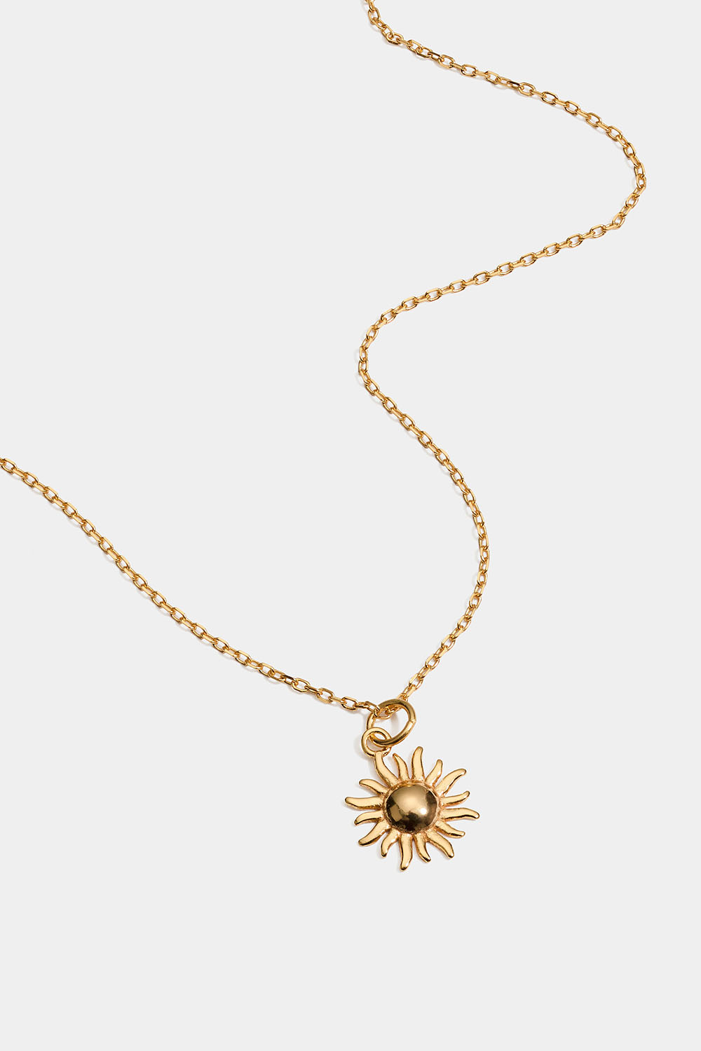 Halskæde i 18k forgyldt ægte sølv med sol