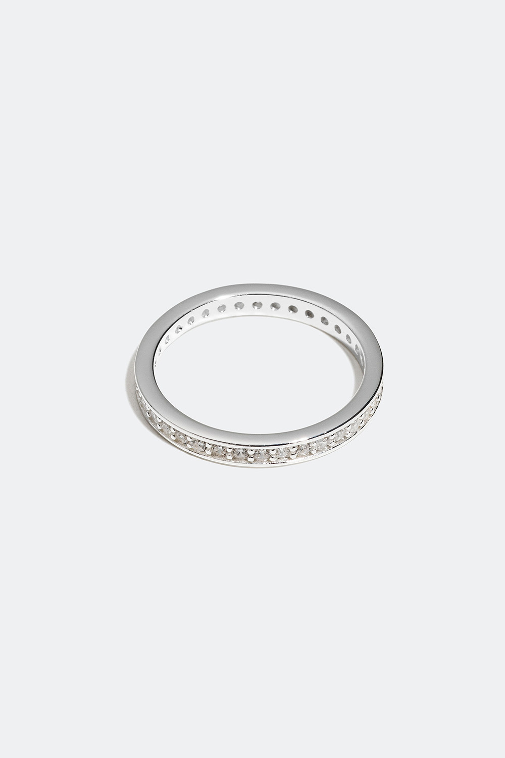 Ring i ægte sølv med hvide Cubic Zirconia