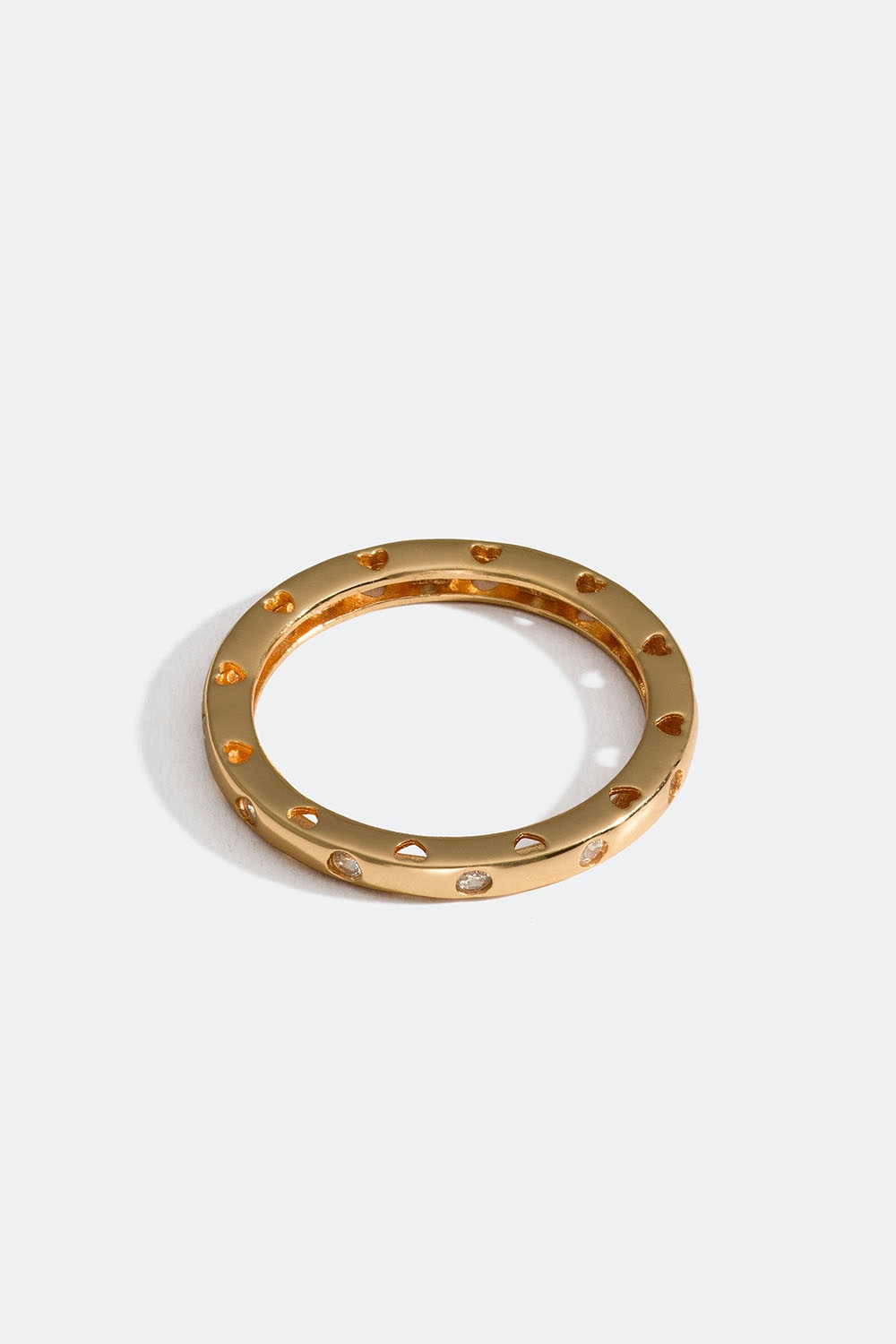 Ring i 18k forgyldt ægte sølv med små klare kubisk zirkonia